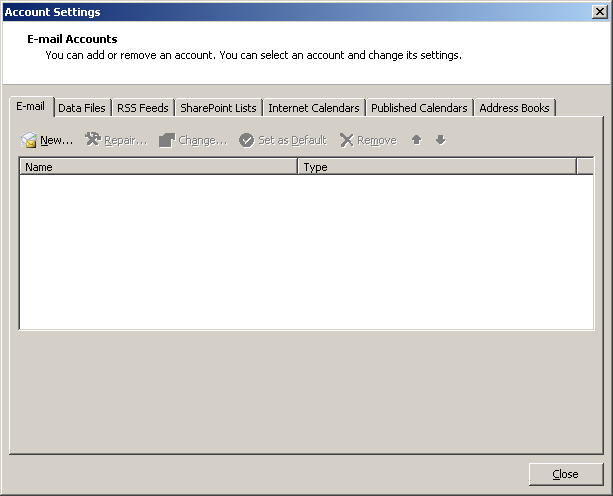 Mail Account Setup 1